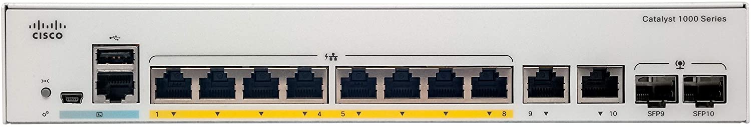Cisco Catalyst C1000-8P-E-2G-L Network Switch Managed L2 Gigabit Ethernet (10/100/1000) Power over Ethernet (PoE) Grey